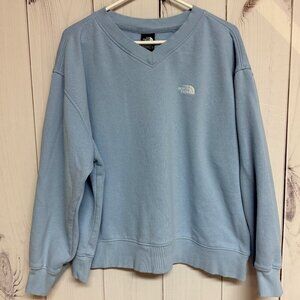 The North Face Evolution V-Neck Sweatshirt Women’s XL Light Blue EUC